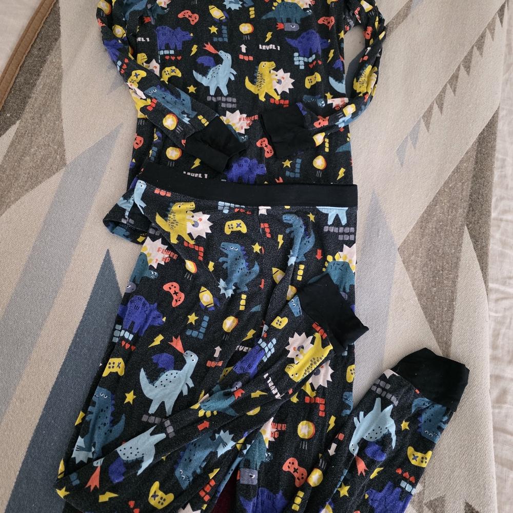 Little Sleepies Next Level Dino Print Pajama Set Godzilla-Like